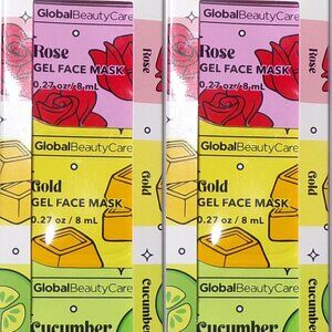 Global Beauty Care Gel Face Masks - Rose, Gold, Cucumber (Set of 2)